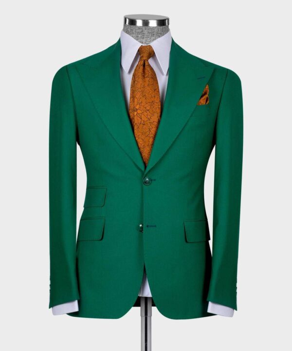 2pc Peak Lapel Two Botton Casual Fit Men Suit - Image 2