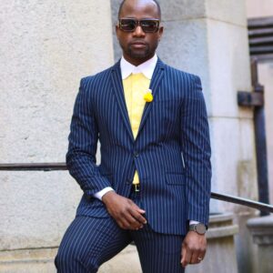 Navy Blue Stripe Suit